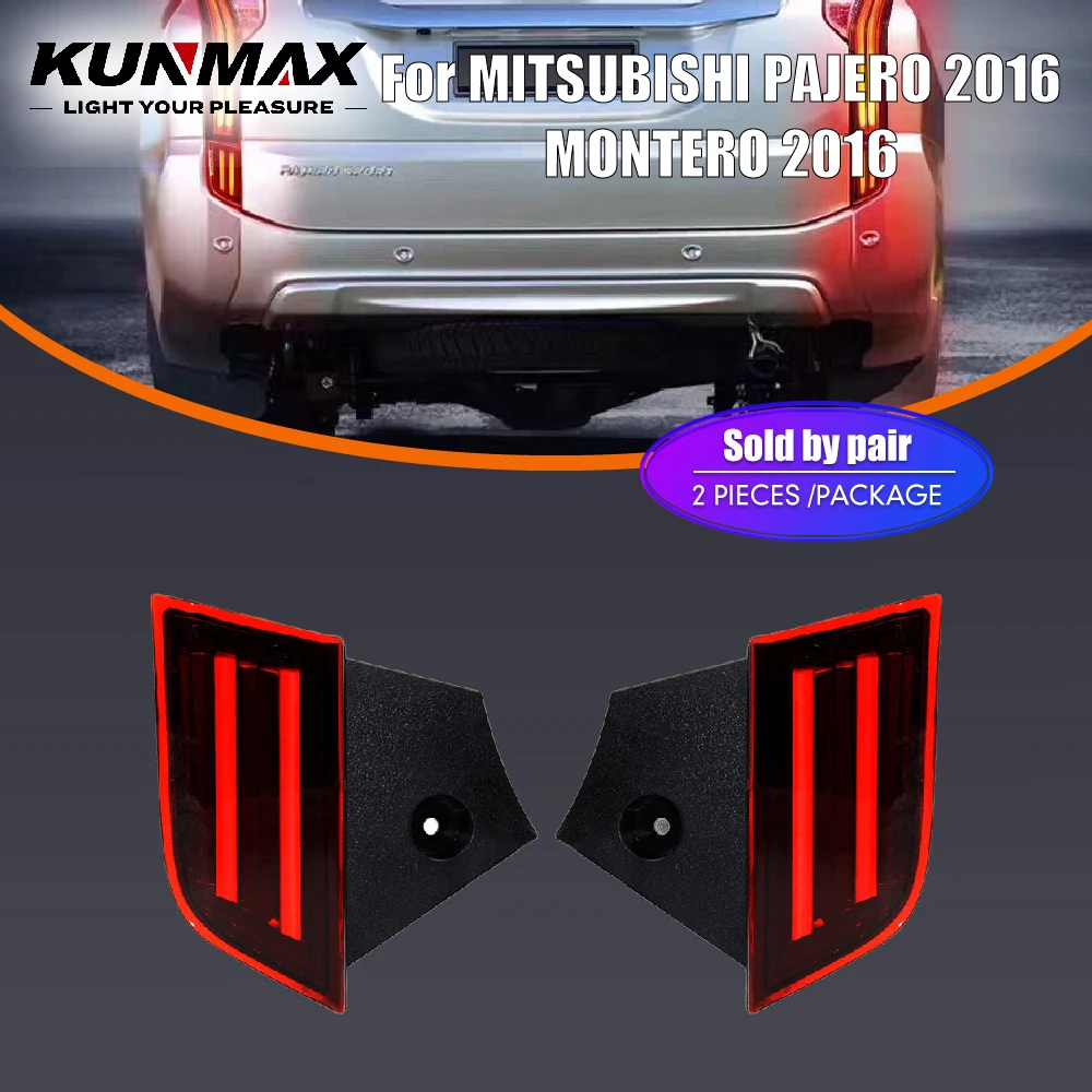 

Для Mitsubishi Pajero Montero 2016: Светодиодные задние бамперные фонари, задние отражатели, ходовые огни (DRL), стоп-сигналы, аксессуары, красные линзы