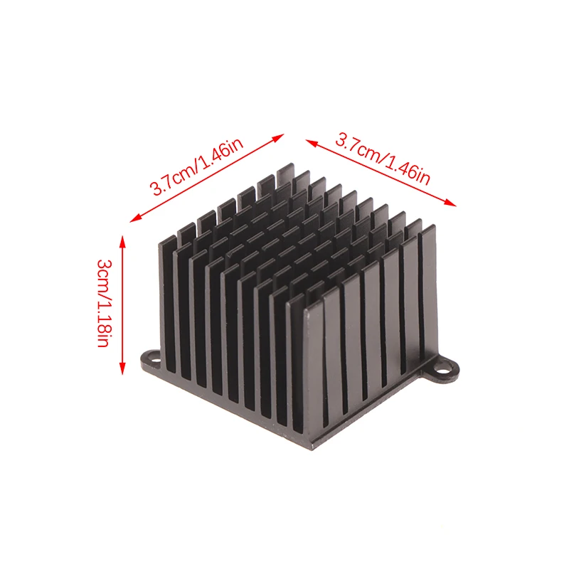 3d Printer Onderdelen Heatsink Aluminium Koeling Koellichaam Radiator Zwarte Warmteafvoer Met Oren Moederbord Koellichaam 37*37*30Mm