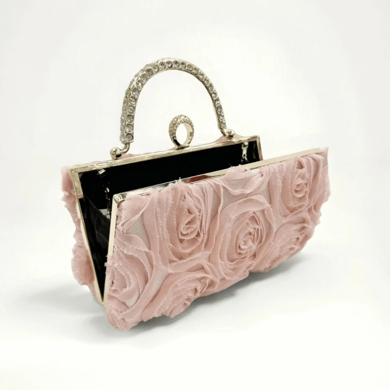 Elegant Convertible Floral Evening Box Tote Bag, Multi‑Wear Shoulder Crossbody Formal Handbag for Women, Matches Wedding, Prom, Dinner & Birthday Attire, Premium Holiday Christmas Gift