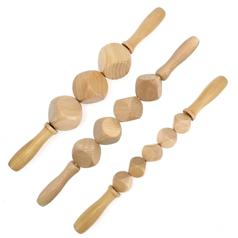 Wooden Body Massage Tool Foot Reflexology Acupuncture Thai Massage Roller Therapy Meridians Scrap Lymphatic Health Care