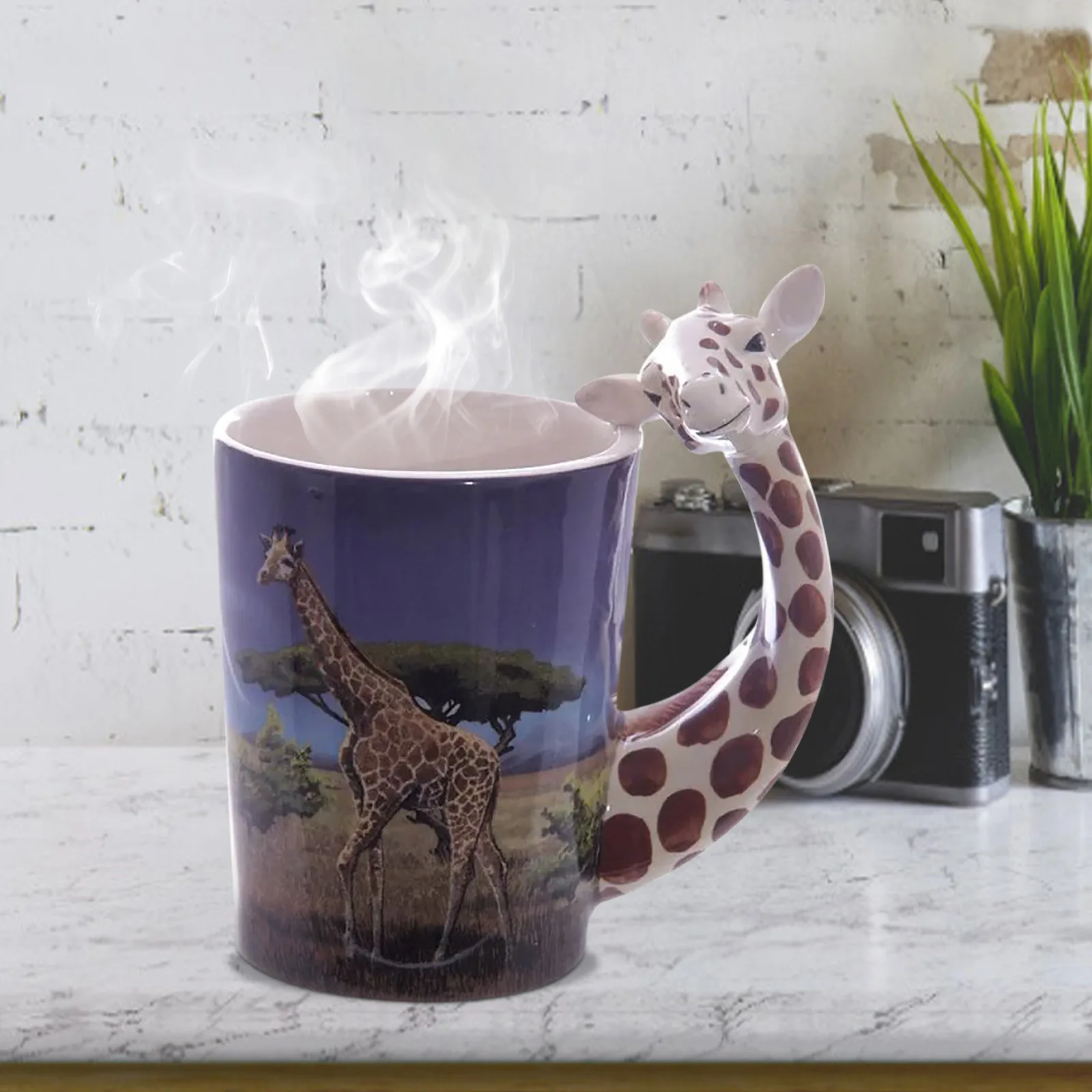 3D Stereoscopic Animal Ceramic Coffee Cup Office Afternoon Tea Mug Breakfast Milk Mug Home Decoration Frog Shape Water Cup