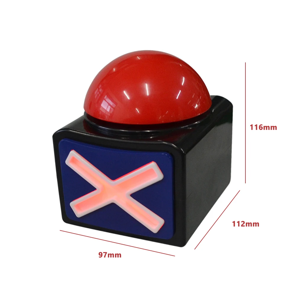 Red Buzzer Alarm Button Box with Sound and Light Trivia Quiz Got Talent Buzzer Wireless Buzzer for Contest/Game Show/ Party