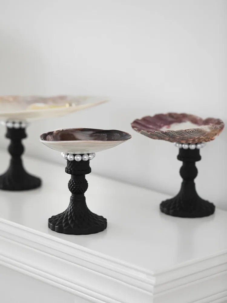 Creative handmade pearl clam, decorative fruit plate, high-end French dining table storage tray, birthday gift