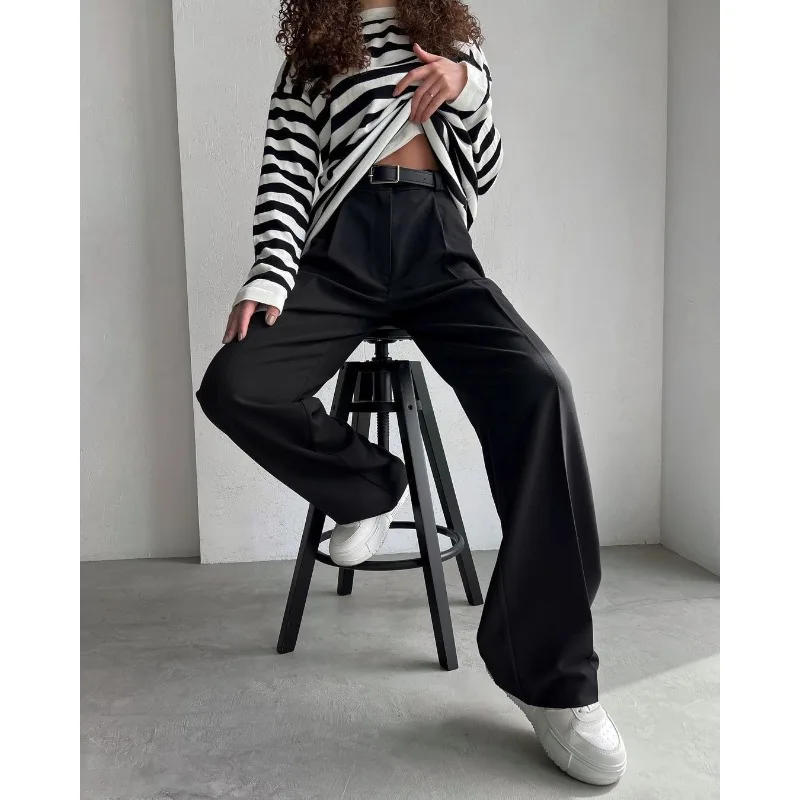 Suit pants 2026 spring and summer new women's casual temperament commuting loose straight trousers suit pants