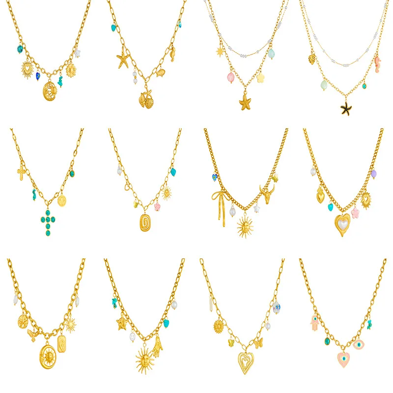 Fashion Women's Necklace Pendant Stainless Steel Sweater Chain Necklace Crystal Butterfly Multi-Element Accessories Dropshipping - Image 6