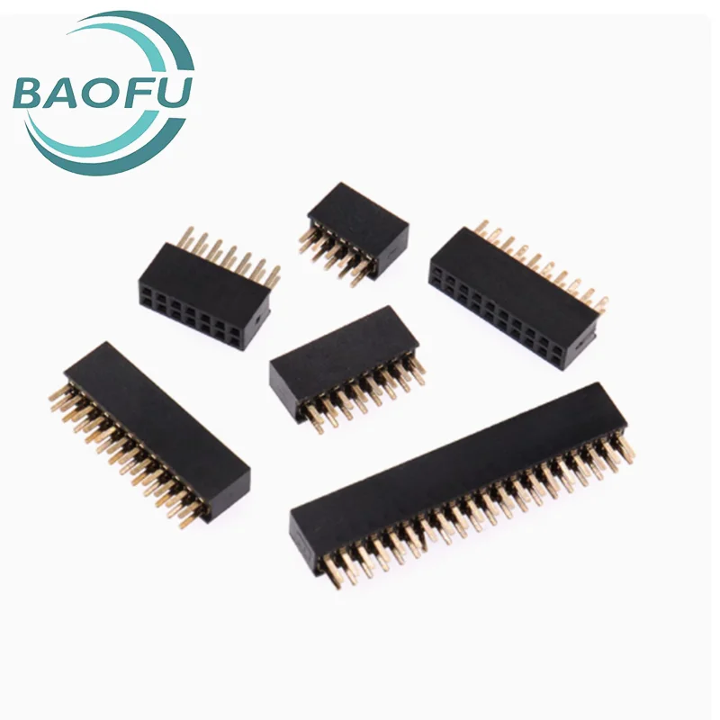 

10pcs 1.27mm spacing double row female insertion pin holder 2 * 2P/3/4/5/8/10/20-40P50p