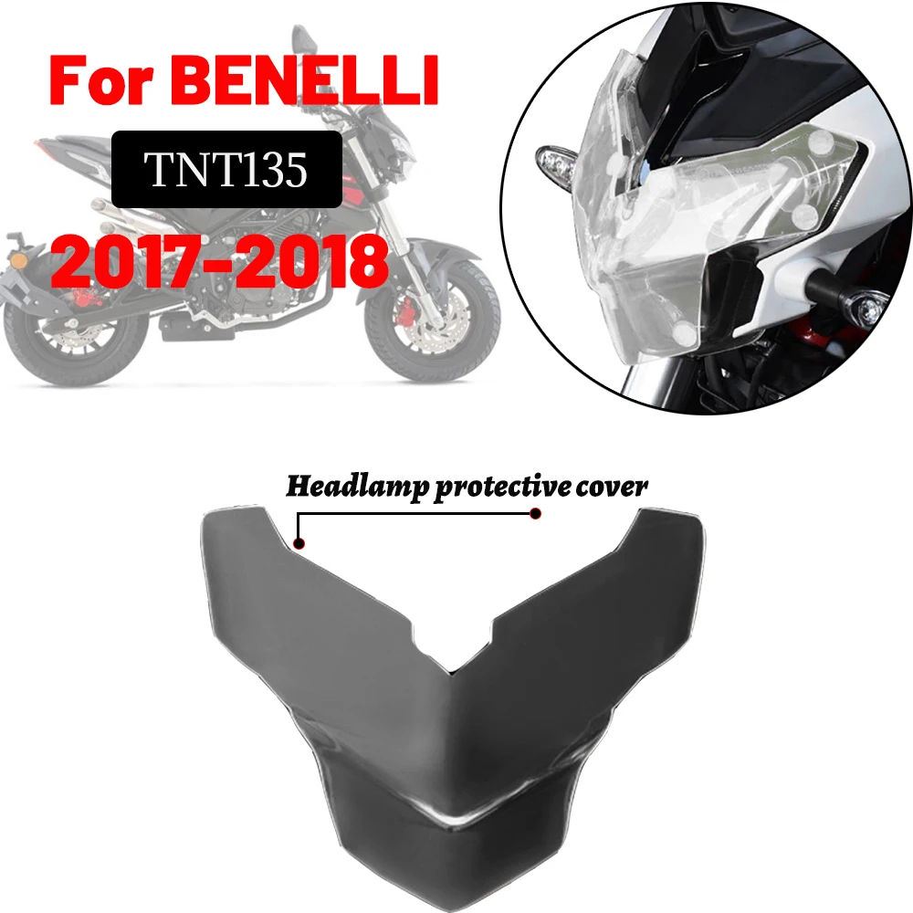 MTKRACING For BENELLI TNT135 2017-2018 Motorcycle Headlight Protective Cover Screen Acrylic Lamp Sheet