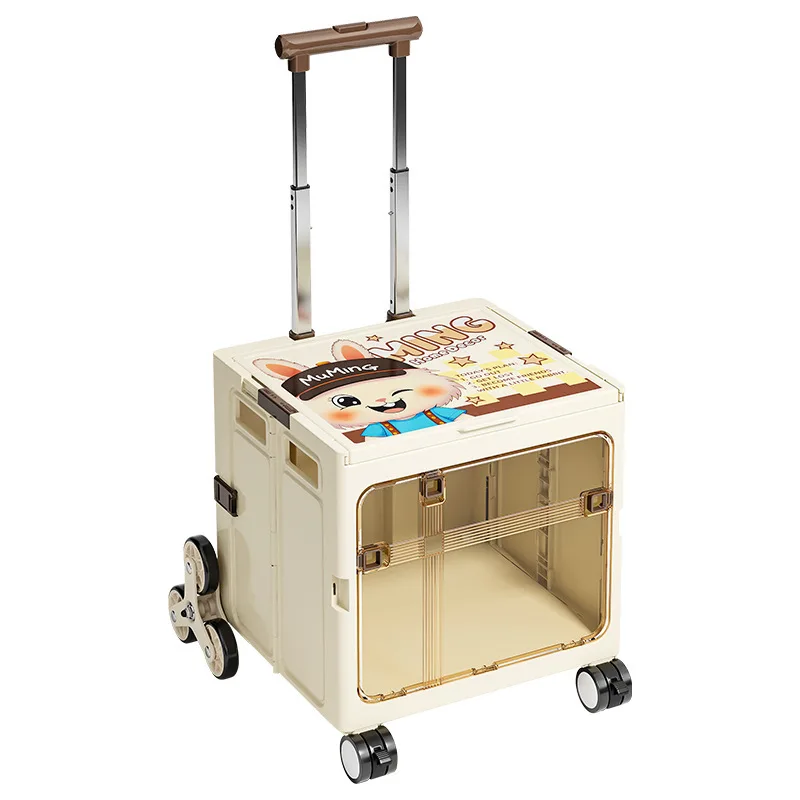 Small pull cart folding light carry shopping cart camping trailer hand pull courier trolley