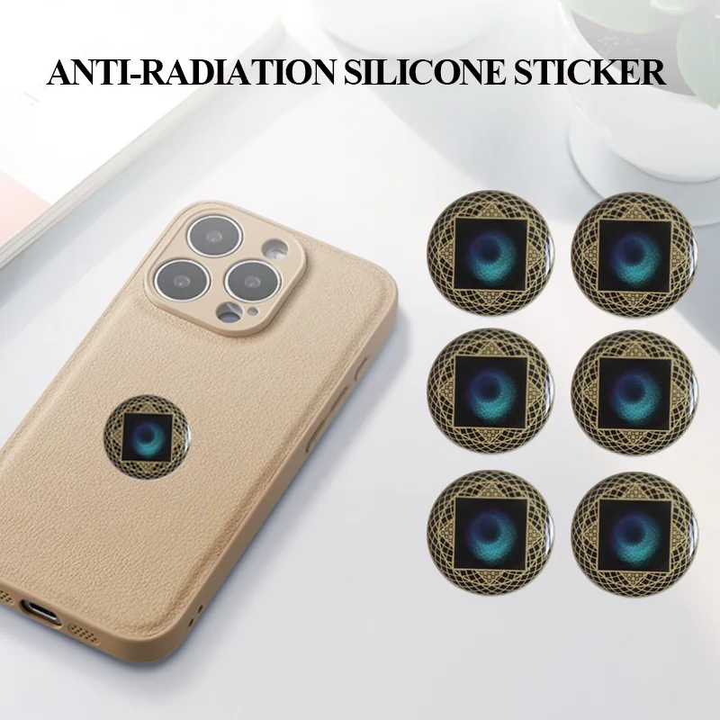 6PCS mobile phone EMF stickers, universal EMF protection for mobile phones, self-adhesive, reusable, can block 99% of radiation