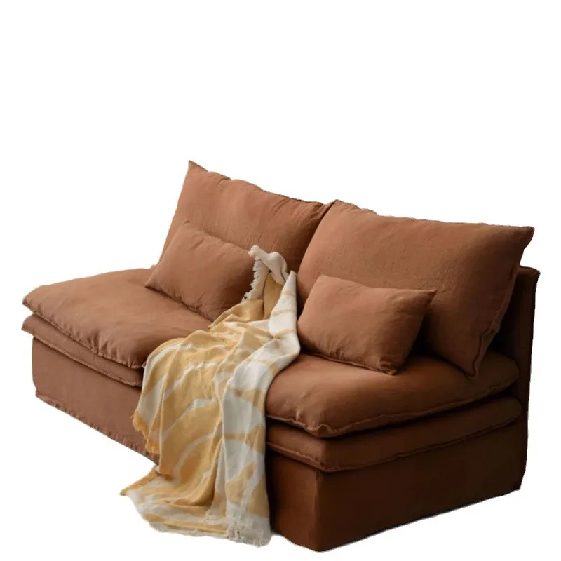 

Single and double three-person straight-row sofa Japanese-style small apartment living room B & B double without armrests