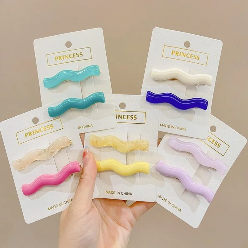 

1 Set Vintage Acrylic Hair Clips Korean Geometric Wave Barrettes Hairpins For Women Hair Accessories Kids Girls Fashion Headwear