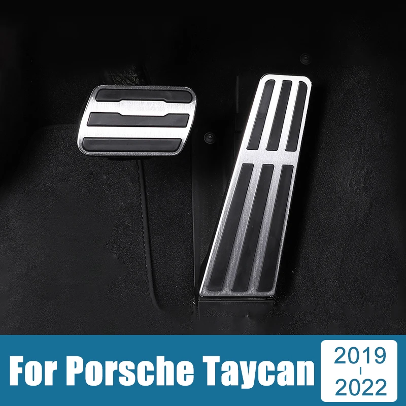 

For Porsche Taycan 2019 2020 2021 2022 2022 2023 Aluminum Car Foot Accelerator Fuel Brake Pedals Cover No Drill Anti-Slip Pads