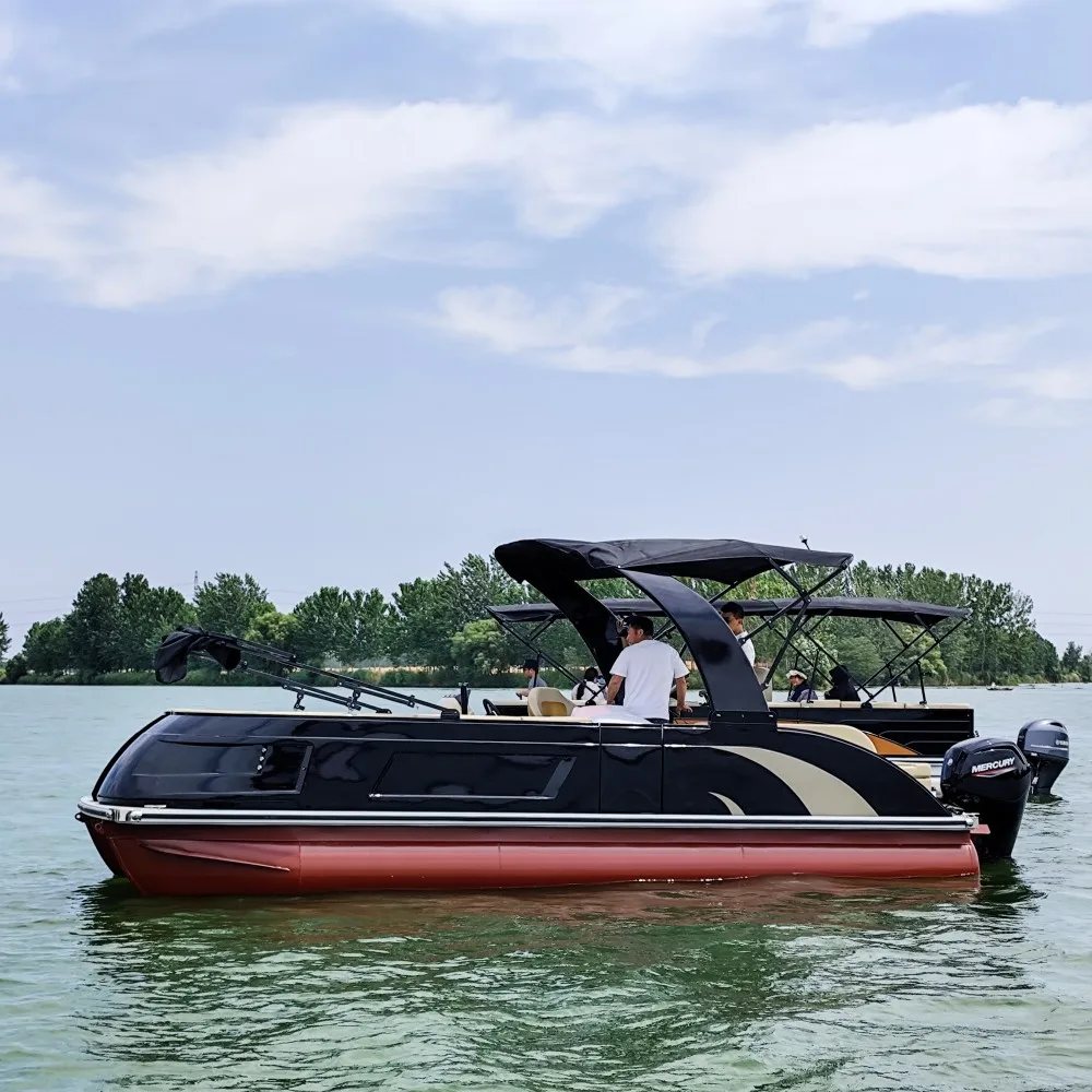 Wholesale 25ft Fiberglass Outboard Yacht With Spacious Deck for Scenic Cruising Fishing Tourism Charter Use