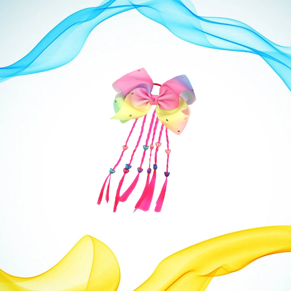 

Colorful Hair Ties Creative Hair Rope Rainbow Braid Design Stylish Ponytail Holders for Daily Wear Party Wedding Gift