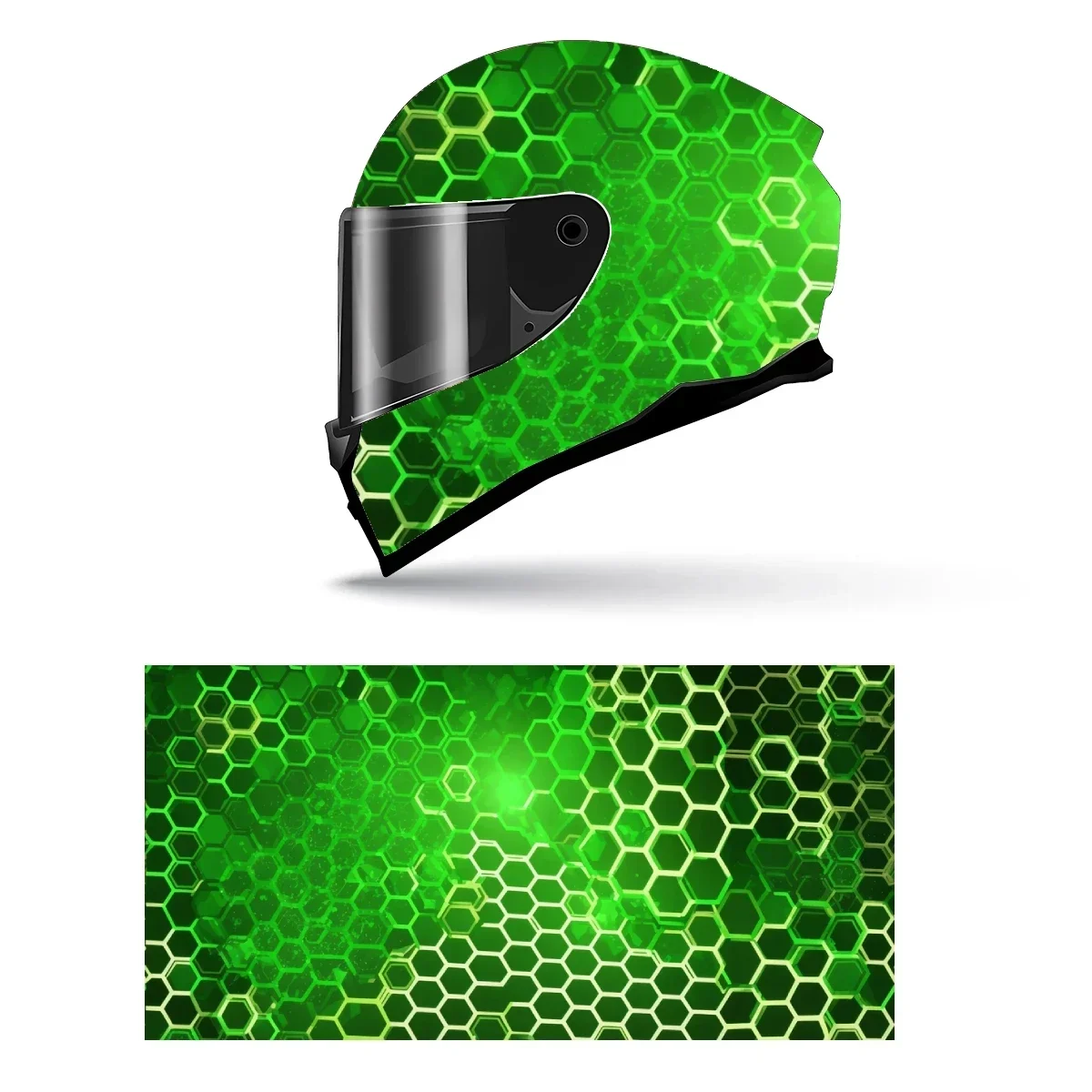 Adesivo Grunge Hexagonal para Capacete, Decalque Gráfico de Corrida para Capacete de Motocicleta, Adesivo Decorativo de Vinil para Capacete