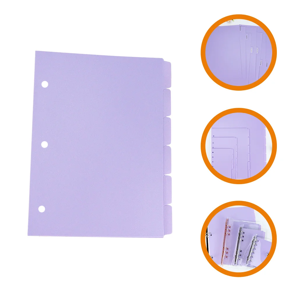 6 Pcs Separator Page Removable Labels Aesthetic Dividers Notebook Tab Binder Tabs Colored Adhesive Notepad Pp Markers Punched