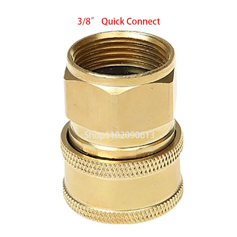 1 Pair Brass 3/8 Inch Quick Release Connector With M22 Thread 15mm Pin Adaptor For High Pressure Washer Hose And Outlet