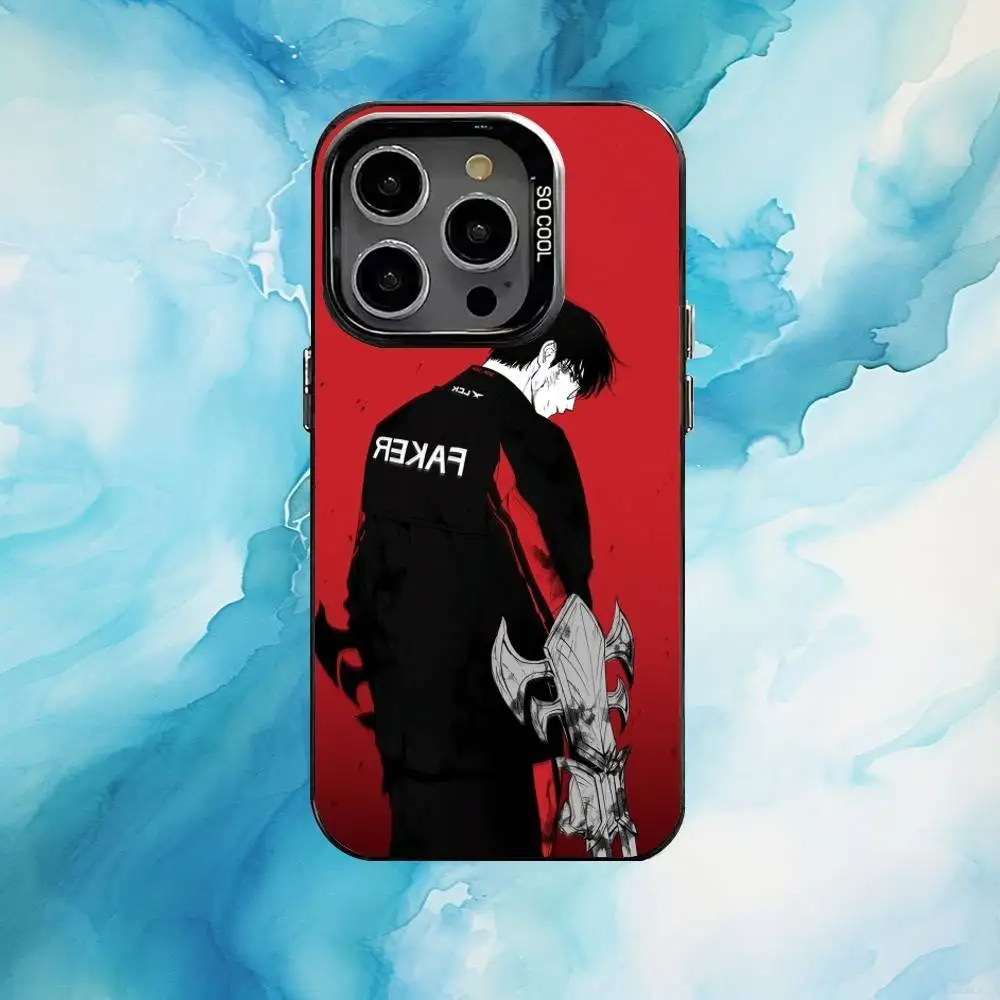 SKT T1 Faker L-LOL funda de teléfono para iPhone17,16,15,14,13,12,11 Plus,Pro Max negro caramelo mate cubierta a prueba de golpes