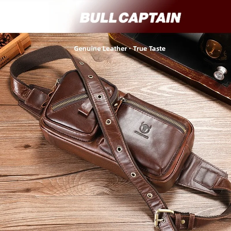 top-layer-cowhide-leather-single-oulder-crossbody-genuine-leather-mobile-phone-waist-bag-chest-bag-men-tablet-earphone-bag