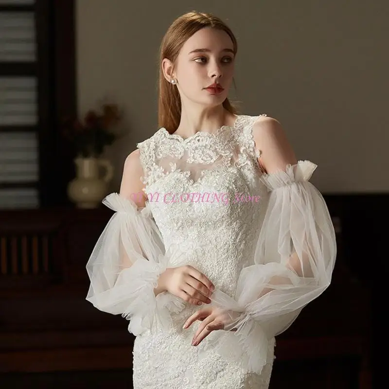 N5KF Vỏ tay tay dài tay cho áo choàng áo cưới Tay áo trang trí tay áo