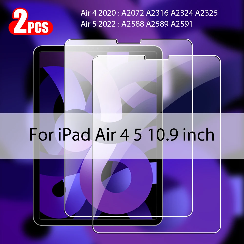 2 Stück Displayschutzfolie aus gehärtetem Glas für iPad Pro 13 11th M5 M4 12.9 Air 11 M3 M2 5 4 Mini 6 7 10 9th 10th Generation A16 Film