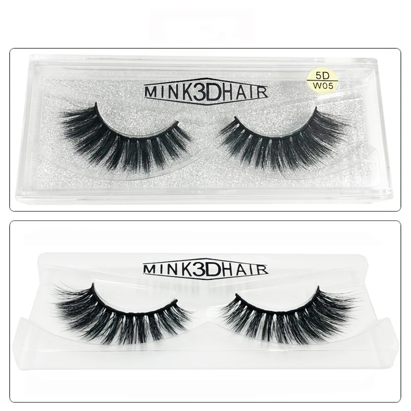 1 pair/Boxes 5D W-shape effect black stalk handmade durable reusable fits the eyes fake eyelashes