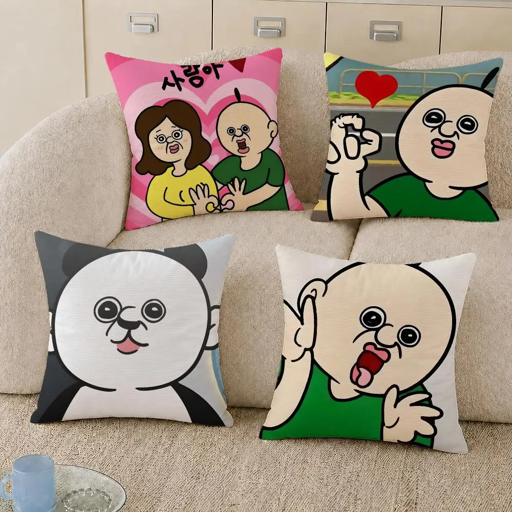 Cartoon Bbangbbangs Diary Okji Cushion Cover Decorative Pillowcase Soft Short Plush Cozy Durable Sofa Home Decor Items Gift