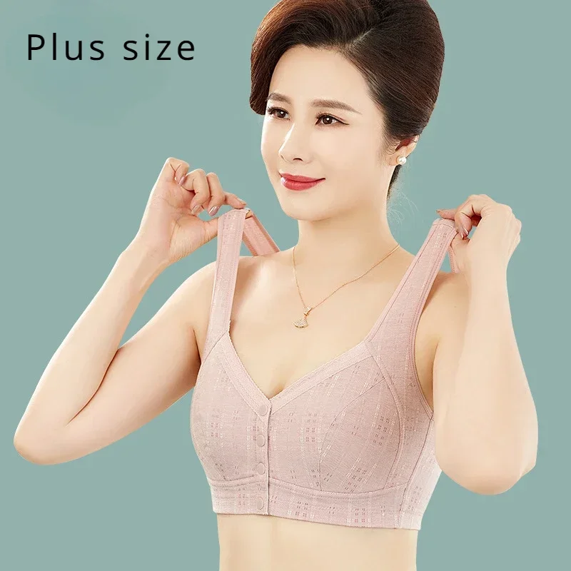 

Front Closure Bra Comforable Breathable Wire Free Women Underwear Plus Size Wide Shoulder Vest Bras Female Lingerie 6XL