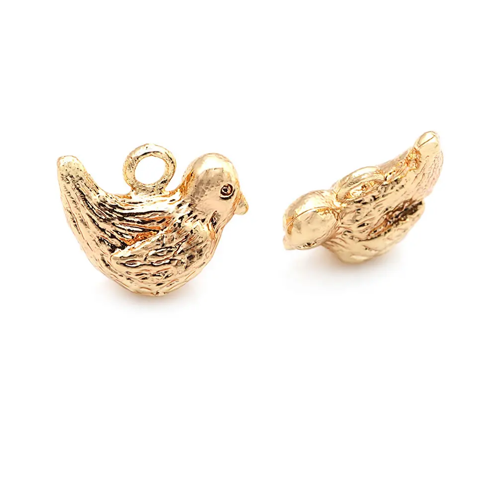 18K Gold Color Brass Pigeon Bird Hummingbird Owl Necklaces Charms Pendants High Quality Jewelry Accessories Materials view 2