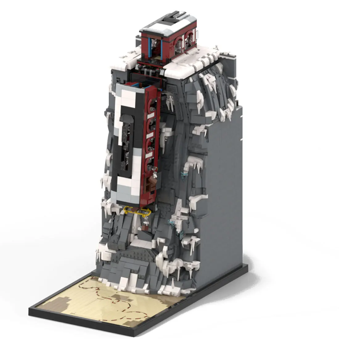 

Custom MOC-125839 Train-wrecked Diorama with Fallen Train Car 4694 Parts