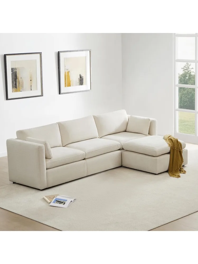 Modular Sectional Sofa, FSC Certified L Shaped Sectional Couches for Living Room, 112 inch Width,4 Seat Modular