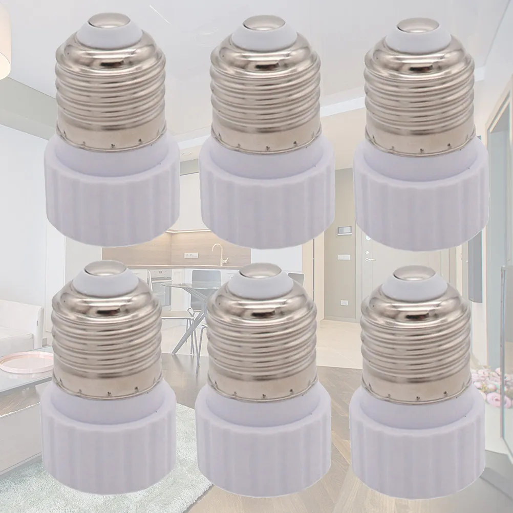 6Pcs E27 to Gu10 Adapter Premium Lamp Holder Converter Easy Install No Tools Needed for LED Halogen Lights Lamp Socket