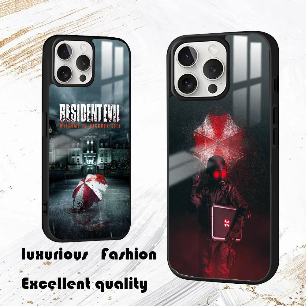 R-RESIDENT GAME EVILS Phone Case For iPhone 16 15 14 13 12 11 Pro Max Plus Mini PC Fashion High Quality mirror phone case