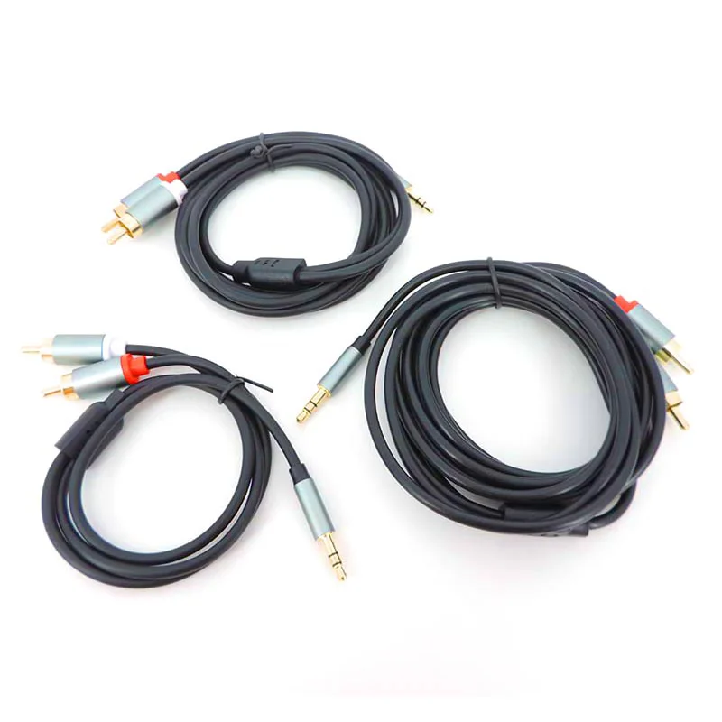 

1/3meter 3.5mm male jack to 2 RCA Audio Cable connector Speaker wire 2RCA to Male Splitter Aux cord for TV PC Amplifier DVD R