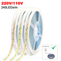 240LEDs/m Led Strip Light 5m 10m 15m 20m 2835 110V 220V 230V Flexible Adahesive Tape High Density Strips Warm/Natural/Cold White