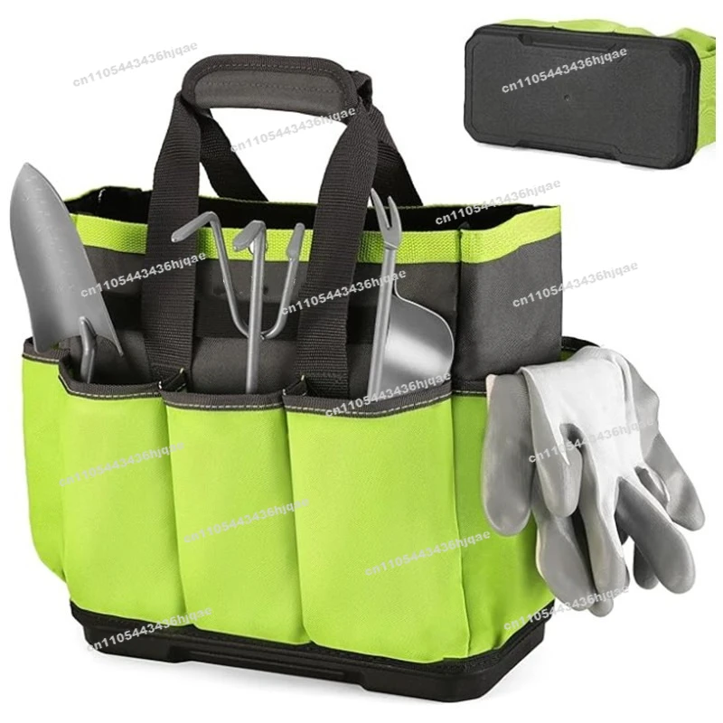 Thickened Wear-resistant Garden Tool Bag with Waterproof Plastic Bottom Oxford Cloth Handbag Indoor Outsourcing