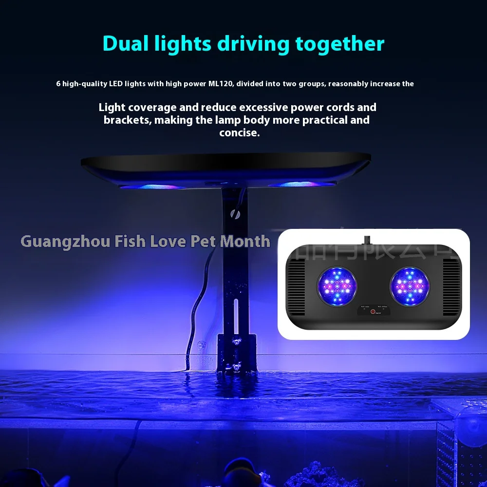 Jebao Marine Light WiFi Coral Light Full Spectrum LED Aquarium Light ML-60 ML-120 for Fish Tank Sunrise Sunset Reef Bracket Lamp