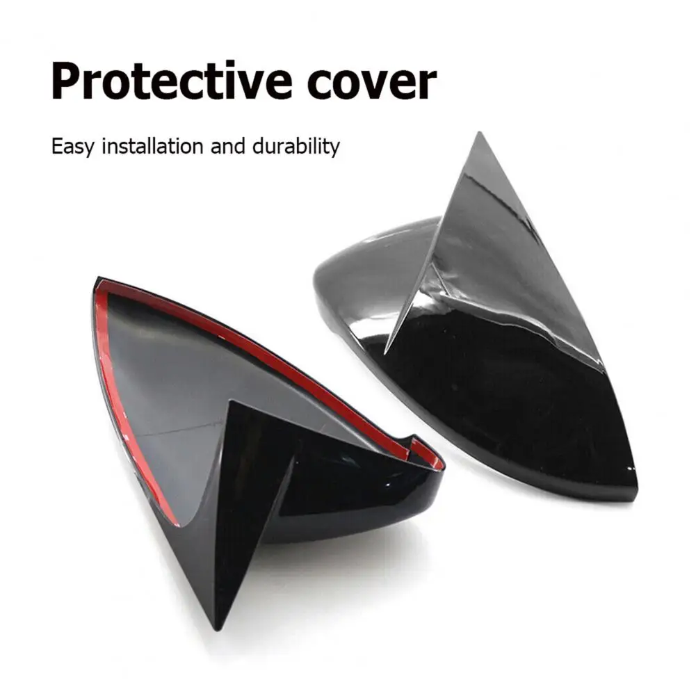 Smooth Surface 2Pcs Practical Exterior Side Wing Mirror Caps Anti-scratch Rear Mirror Caps Sturdy