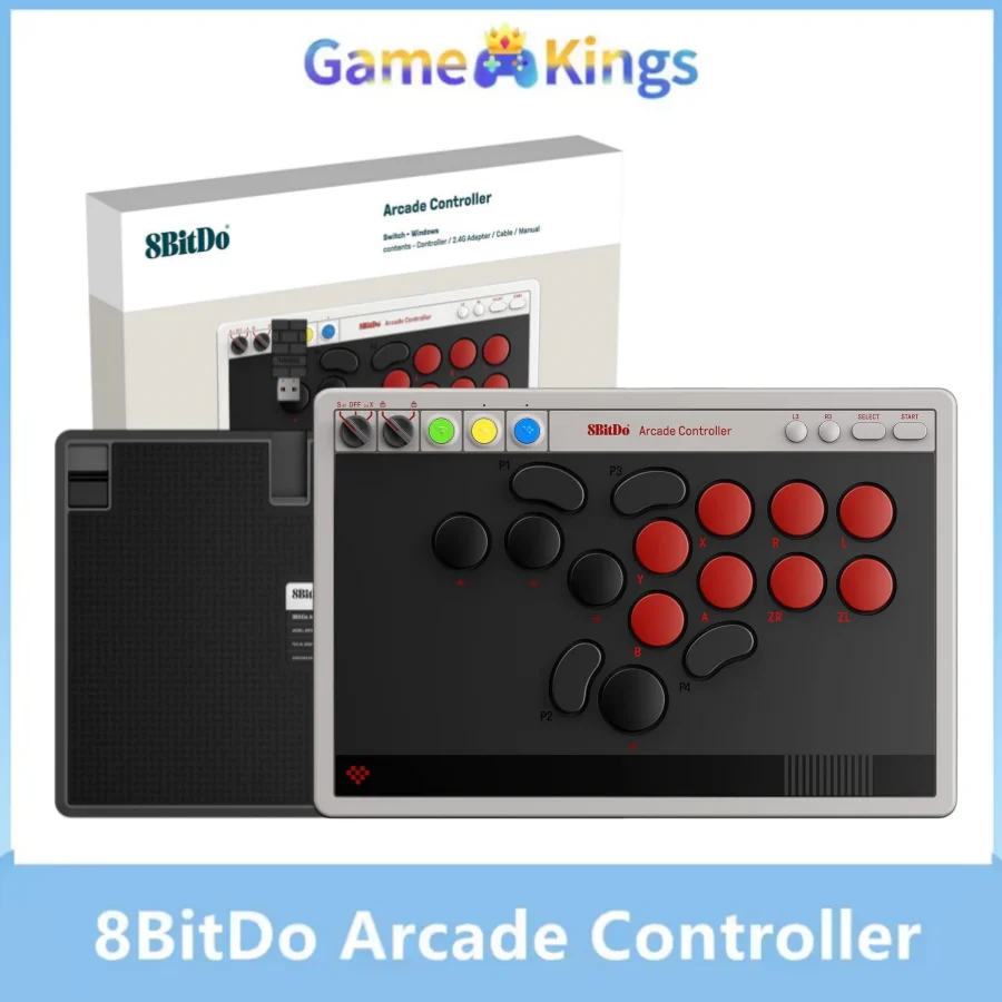 8BitDo Arcade Controller All-Button Wired,2.4G Wireless,Bluetooth Arcade Controller for Nintendo Switch/Switch 2 Low-profile