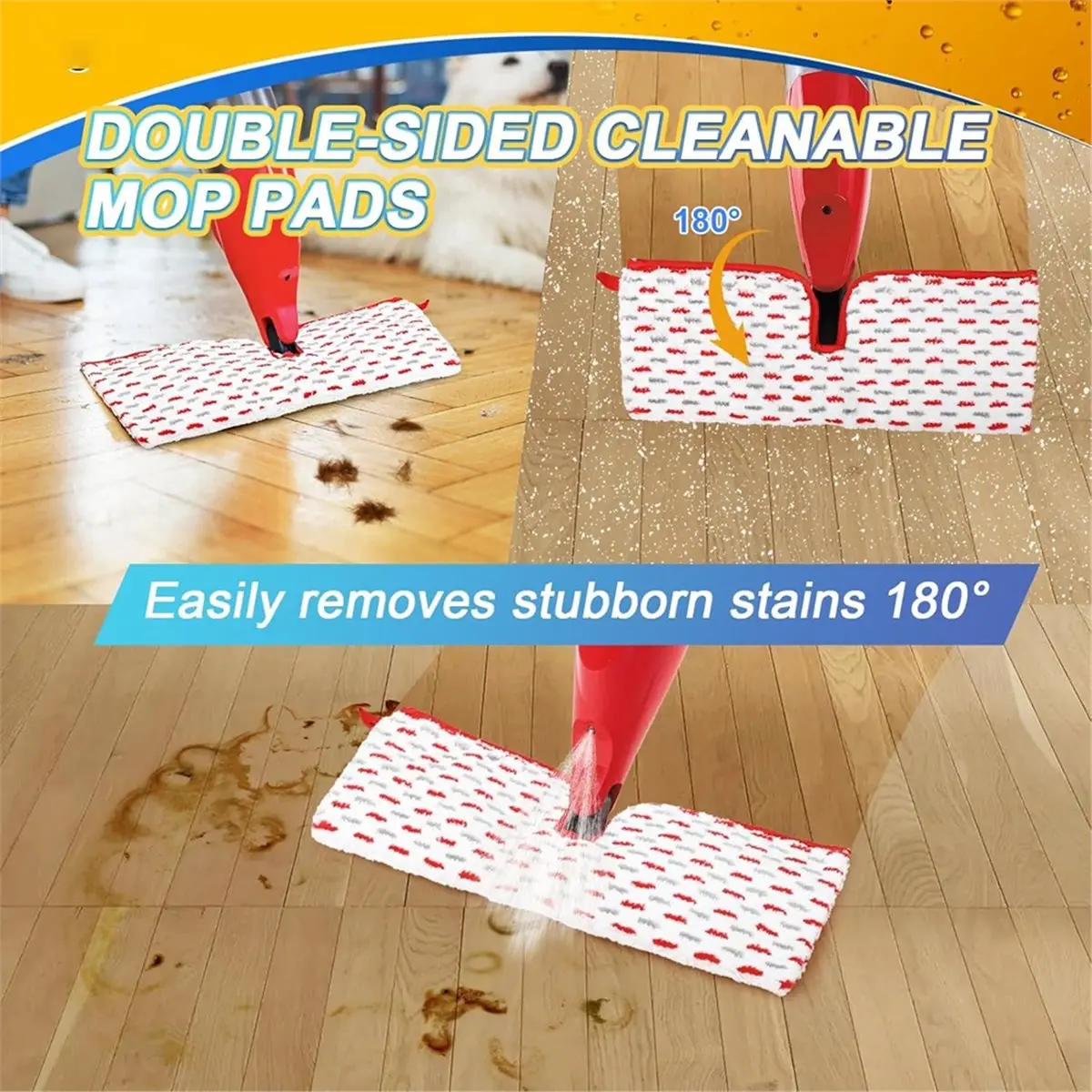 4 Pcs Mop Pads Repl…