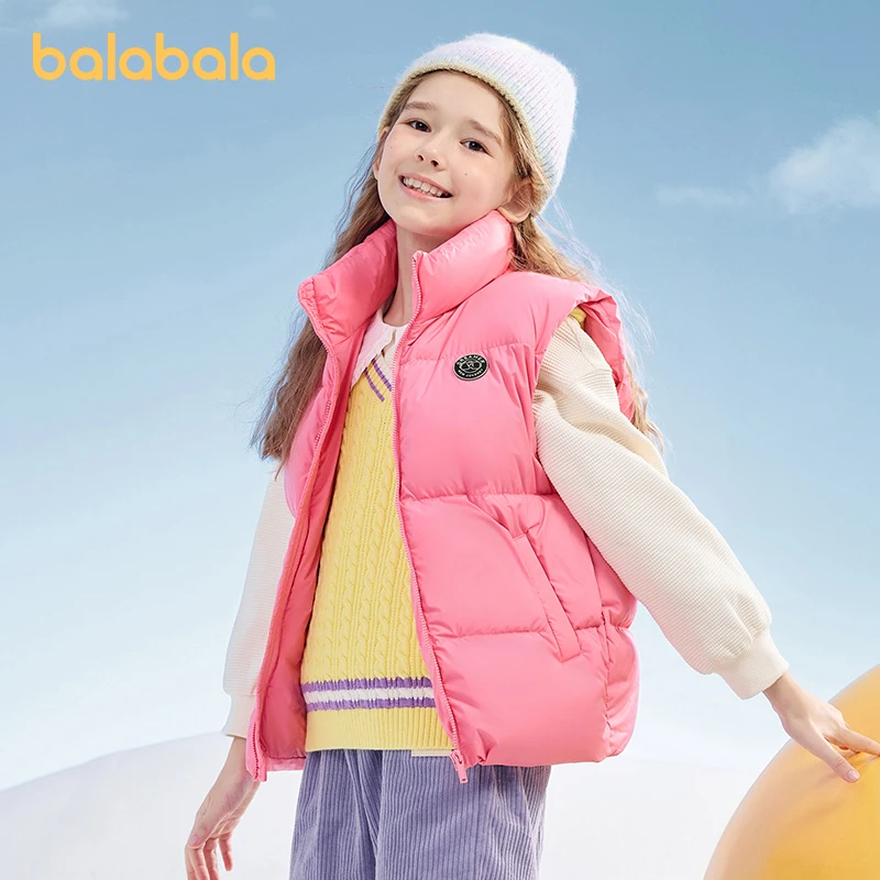 

Balabala Toddler 2023 Unisex Boy Girl Down Vest Winter Vest Warm Cool Fashion Trendy Collar Down Vest