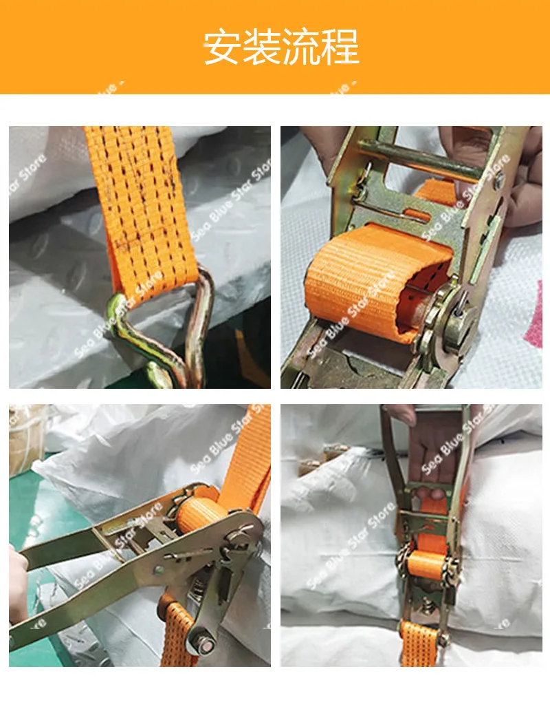 Truck Rope Tightener 10 Meters Trailer Rope General Frame Polyester Cargo Fixed Packing with Car Brake Rope Tools
