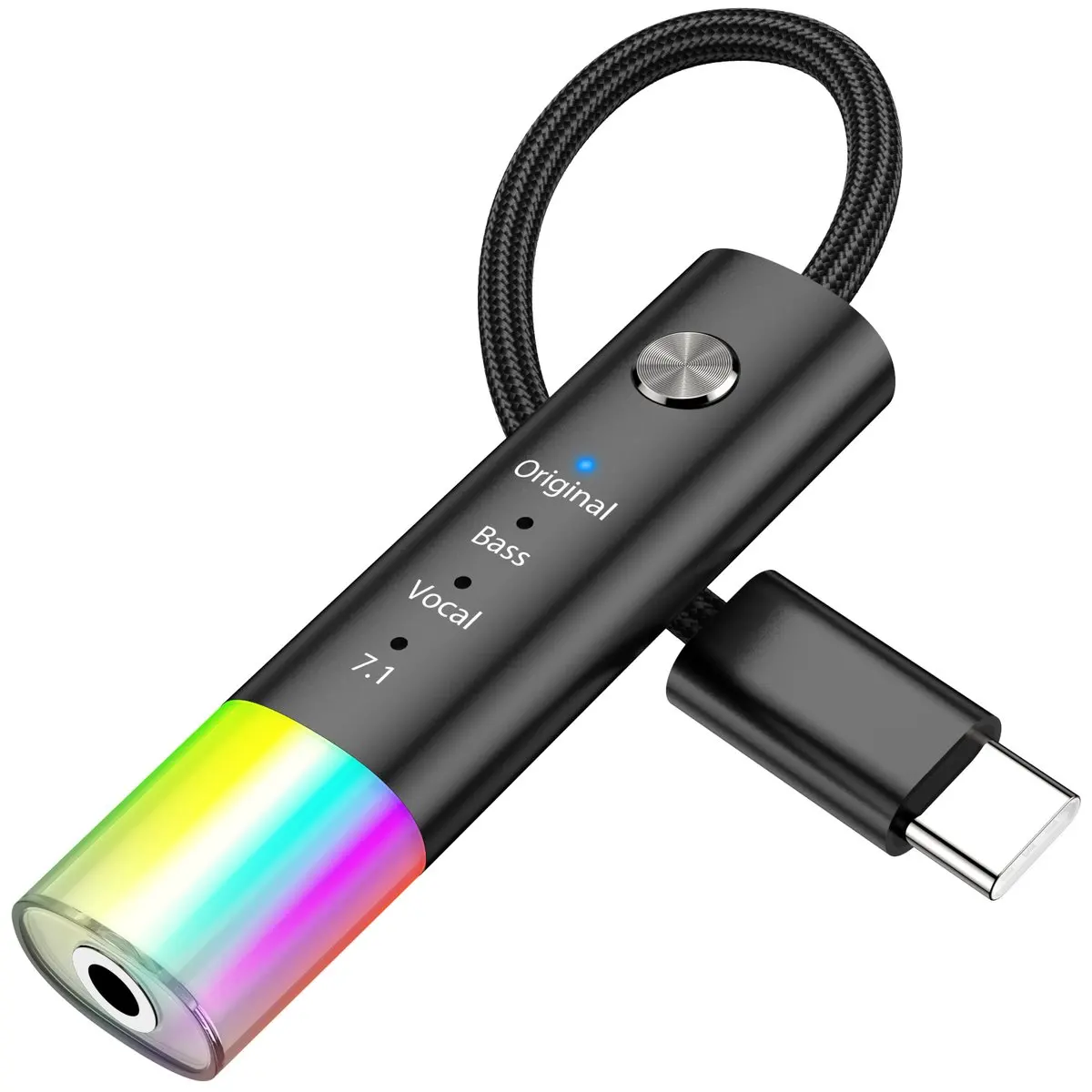 

USB C to 3.5mm Amplifier Audio Adapter with 3 EQs Hi-Res DAC Dongle Aux Headphones Converter for iPhone 17 16 15 Galaxy S25 S24