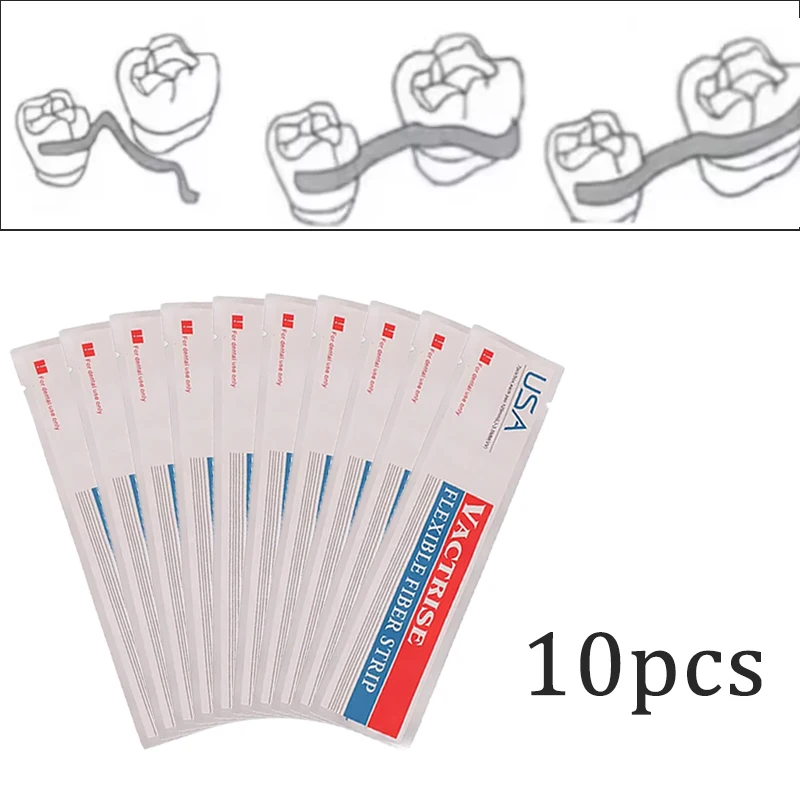 

10pcs Dental Flexible Fiber Splint Strips Loose Tooth Fixation, Light Cure Bonding Orthodontic Retainers Material