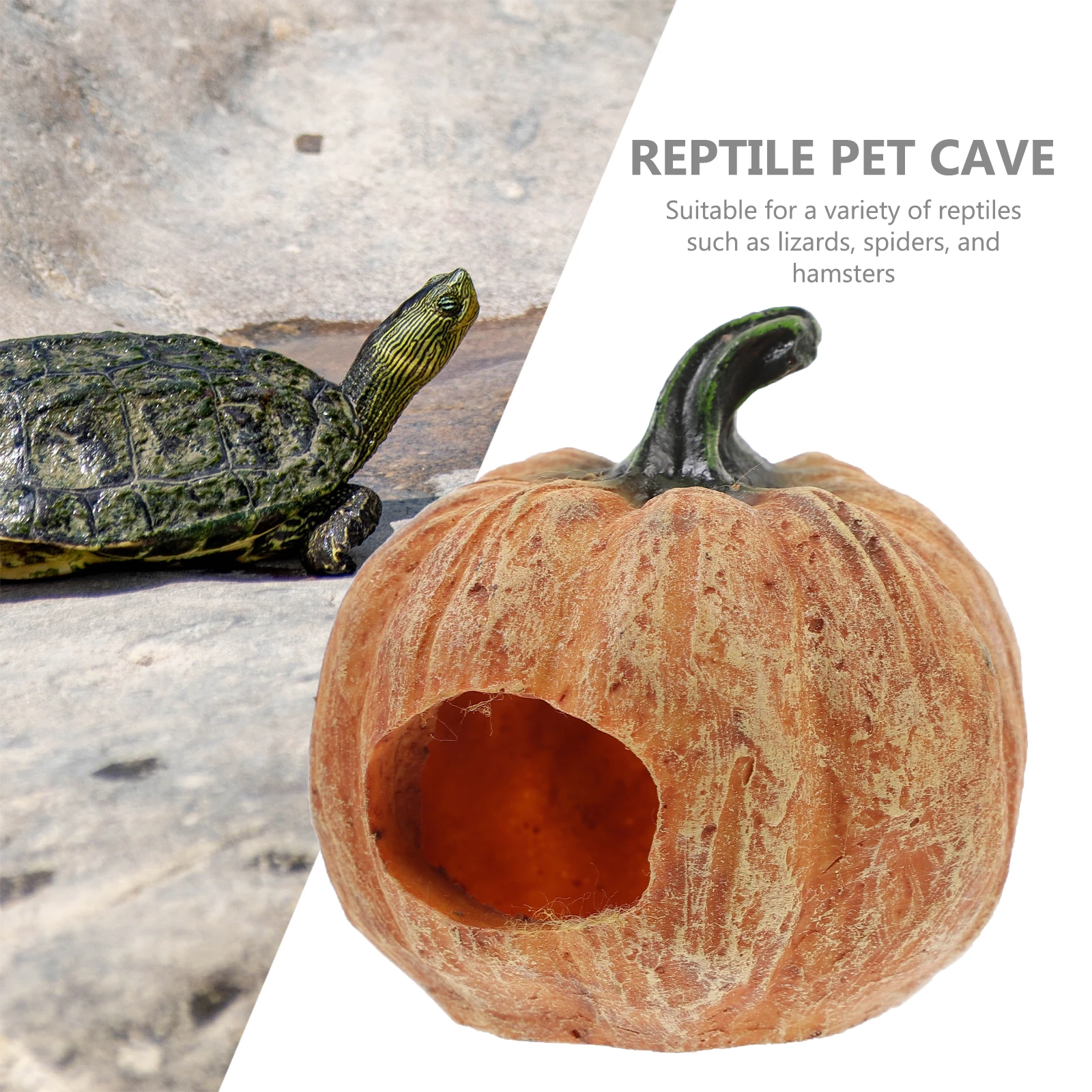 

Reptile Tank Resin Pumpkin Shelter Hide Cave Turtle Lizard Snake Hiding Place Reptile Decor Snake Hide Resin Hideout Cave