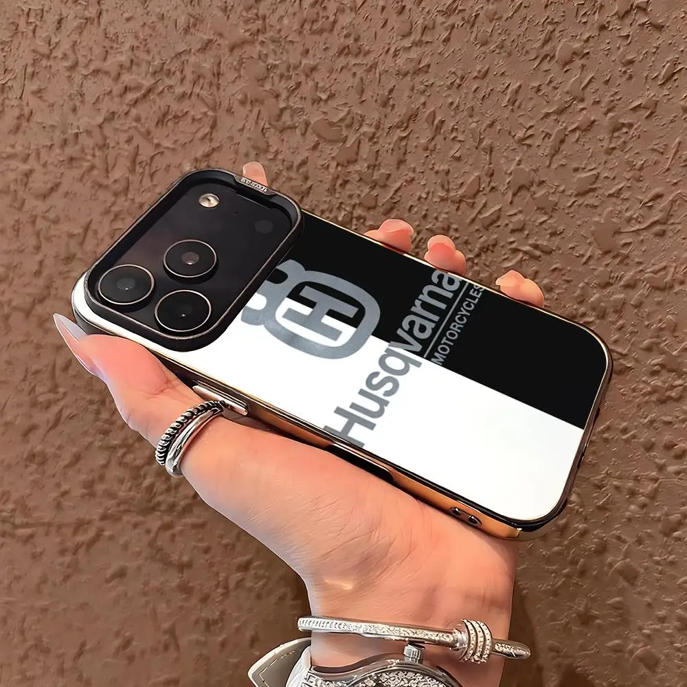 Motorcycle H-Husqvarnaes-S Phone Case For lMDColor Silver Shell For lPhone 17 16 e 15 14 13 12 11 Pro Max Plus view 3