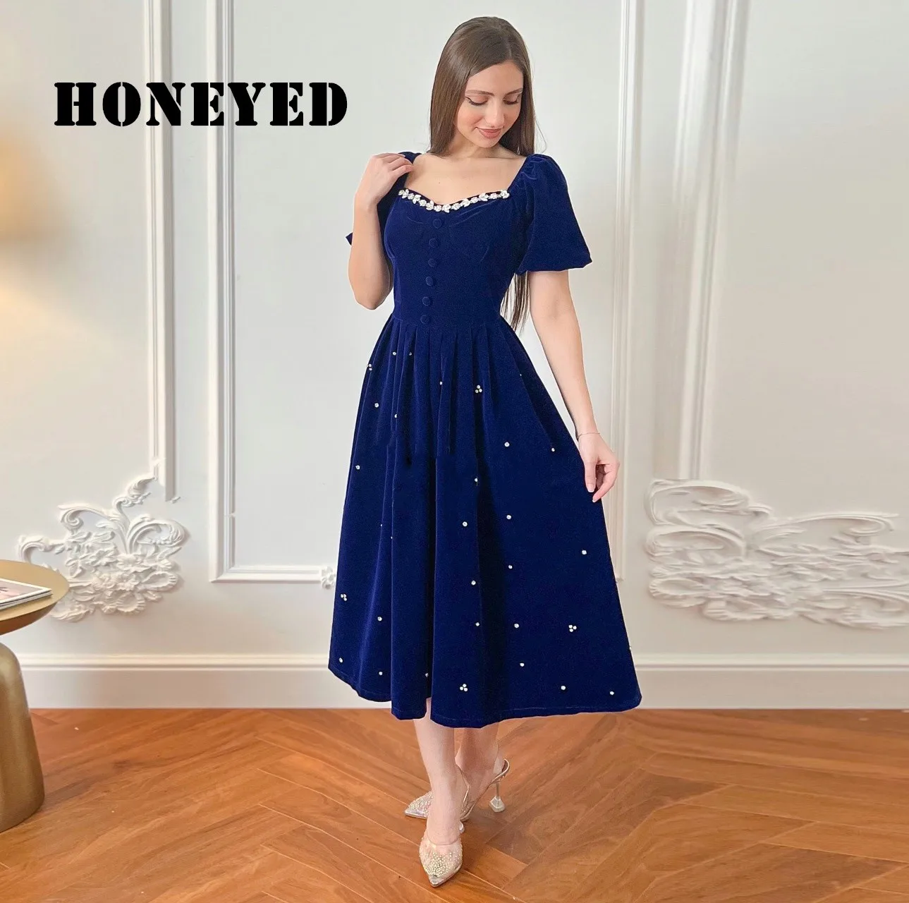 Honeyed Velvet Mother Of The Bride Dresses Spaghetti Straps Beading Women Guests Elegant Evening Prom Dress Plus Size Party Gown