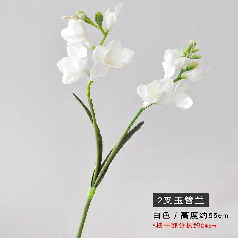 

4Pcs/lot Faux PU Fragrant Snow Orchid Flowers Luxury Home Decoration Floral Orchids Party Wedding Decoration Artificial Flowers