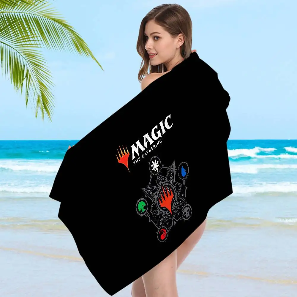 ゲーマー M-マジック ザ ギャザリング アニメ ビッグマイクロファイバービーチタオル 速乾タオル サンドビーチタオル プールタオル プールヨガ用