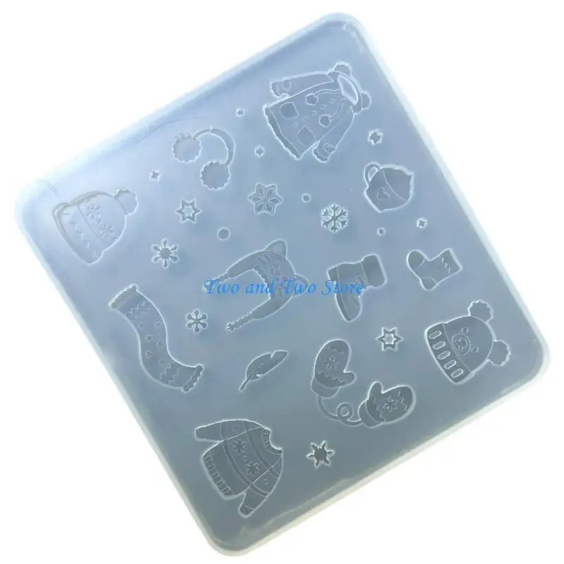 HX6F الشوكولاته فندان قوالب الحلوى صنع قوالب الملابس الشتوية شكل قوالب الخبز سيليكون لوازم الخبز للحلوى الغذاء #2